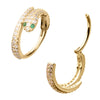 14Kt Yellow Gold Pave Gem with Emerald-Eye Snake Side Facing Hinged Segment Clicker