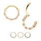 14Kt Yellow Gold 6-Cluster Baguette Prong Gem Front Facing Hinged Segment Clicker