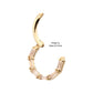 14Kt Yellow Gold 6-Cluster Baguette Prong Gem Front Facing Hinged Segment Clicker