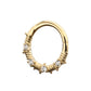 14Kt Yellow Gold Barbed Wire Wrap with Prong Set Gem Front Facing Hinged Segment Clicker
