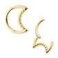 14Kt Yellow Gold 7 Bead Cluster Crescent Moon Shape Front Facing Hinged Segment Clicker