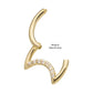 14Kt Yellow Gold Prong Set 8 Round CZ Cluster Crescent Moon Shape Front Facing Hinged Segment Clicker