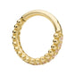 14Kt Yellow Gold Double Row Beads & Prong Set Round CZ Cluster Hinged Segment Clicker