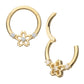 14Kt Yellow Gold Prong Set Gem Cherry Blossom Flower Front Facing Hinged Segment Clicker