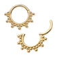 14Kt Yellow Gold 7-Cluster Tri Beads Front Facing Hinged Segment Clicker