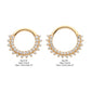 14Kt Yellow Gold with Double Row Prong Set Clear CZ Front Facing Hinged Segment Clicker