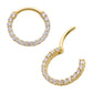14Kt Yellow Gold with Prong Set Full Clear CZ Front Facing Hinged Segment Clicker