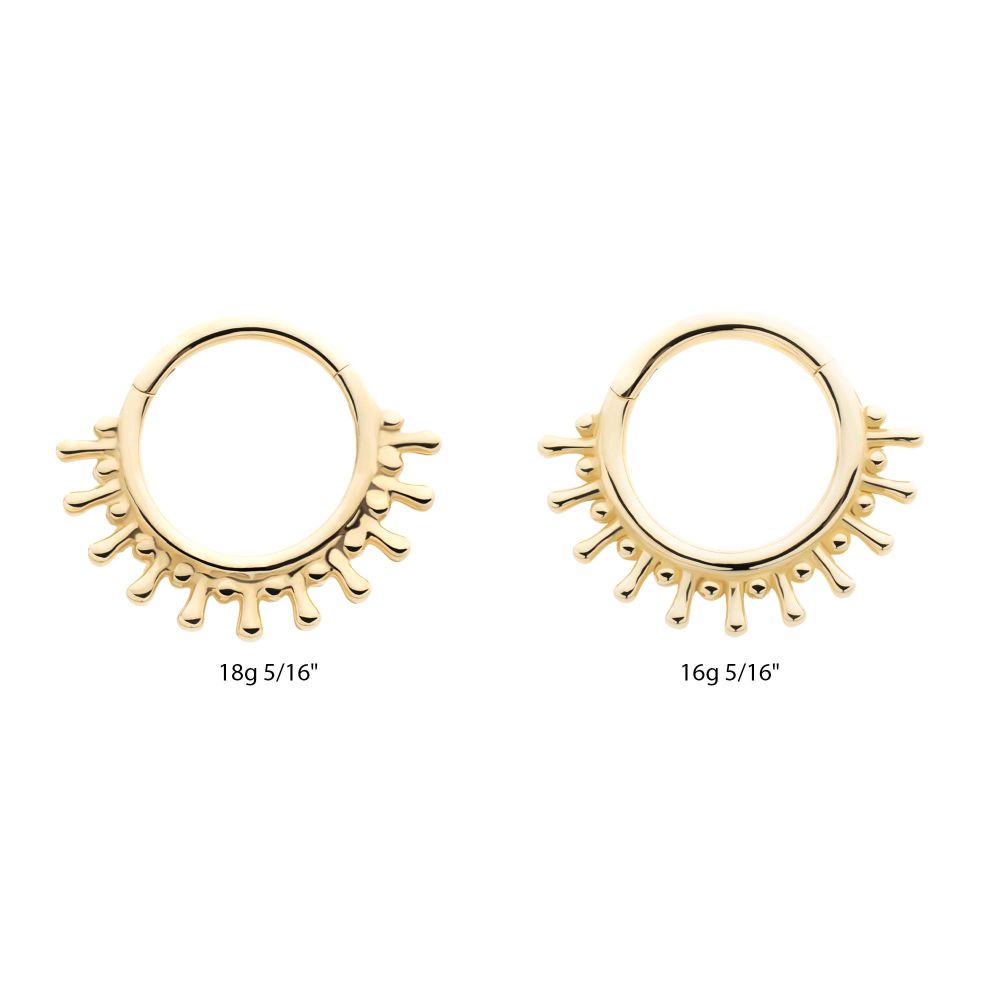 14Kt Yellow Gold 11-Spike Edge Hinged Segment Clicker