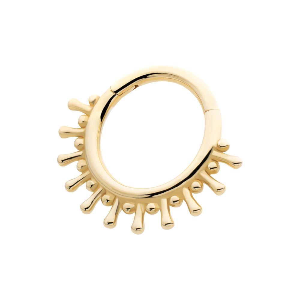 14Kt Yellow Gold 11-Spike Edge Hinged Segment Clicker