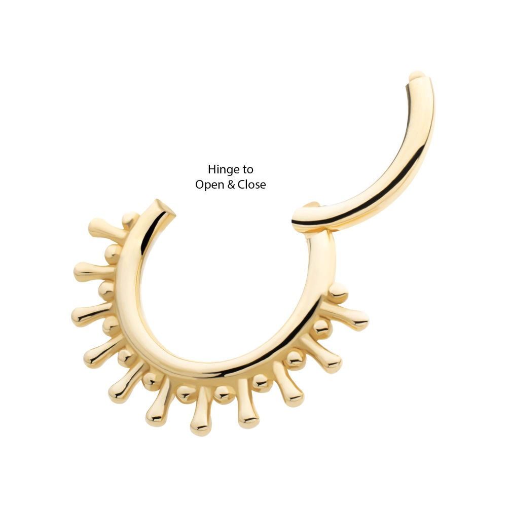 14Kt Yellow Gold 11-Spike Edge Hinged Segment Clicker