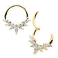 14Kt Yellow Gold Pronged Marquise CZ 7-Cluster Wreath Hinged Segment Clicker