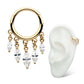 14Kt Yellow Gold 5 Marquise CZ Dangle Charm Hinged Segment Clicker