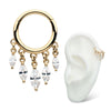 14Kt Yellow Gold 5 Marquise CZ Dangle Charm Hinged Segment Clicker