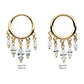 14Kt Yellow Gold 5 Marquise CZ Dangle Charm Hinged Segment Clicker