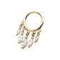 14Kt Yellow Gold 5 Marquise CZ Dangle Charm Hinged Segment Clicker