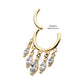 14Kt Yellow Gold 5 Marquise CZ Dangle Charm Hinged Segment Clicker