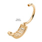 14Kt Gold with 6 Baguette Clear CZ Side Facing Hinged Segment Clicker