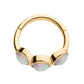14Kt Gold 3-Bezel Set Clustered White Opal Side Facing Hinged Segment Clicker