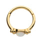 14Kt Gold Beads & Centerpiece Bezel Set White Opal Side Facing Hinged Segment Clicker