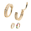 14Kt Yellow Gold with Princess Gem Side Facing Hinged Segment Clicker