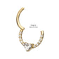 14Kt Gold 3mm Prong Set Heart with 1mm CNC Set Round Gem Front Facing Hinged Segment Clicker