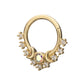 14Kt Yellow Gold Prong Set Round Gem Cluster & Triple Moon Phase Front Facing Hinged Segment Clicker