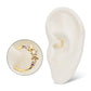14kt Yellow Gold Prong Set Round Gem Triple Moon Phase Front Facing Hinged Segment Clicker
