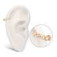 14Kt Gold Braided Design Side Facing Hinged Segment Clicker with Prong Set Gem