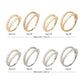 14Kt Gold Double Hoop with CNC Set Full Gem Side Facing Hinged Segment Clicker