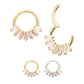 14Kt Gold 7-Cluster Baguette Prong Gem Front Facing Hinged Segment Clicker