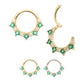 14Kt Gold Alternating Round & Princess Cut Prong Set Gem Front Facing Hinged Segment Clicker