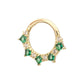 14Kt Gold Alternating Round & Princess Cut Prong Set Gem Front Facing Hinged Segment Clicker