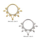 14Kt Gold Beaded Edge with 1mm CNC Set Round Gem Front Facing Hinged Segment Clicker