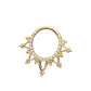 14Kt Gold Beaded Edge with 1mm CNC Set Round Gem Front Facing Hinged Segment Clicker