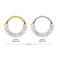 14kt Gold Prong Set Baguette Gem Cluster Front Facing Hinged Segment Clicker
