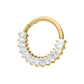 14kt Gold Prong Set Baguette Gem Cluster Front Facing Hinged Segment Clicker