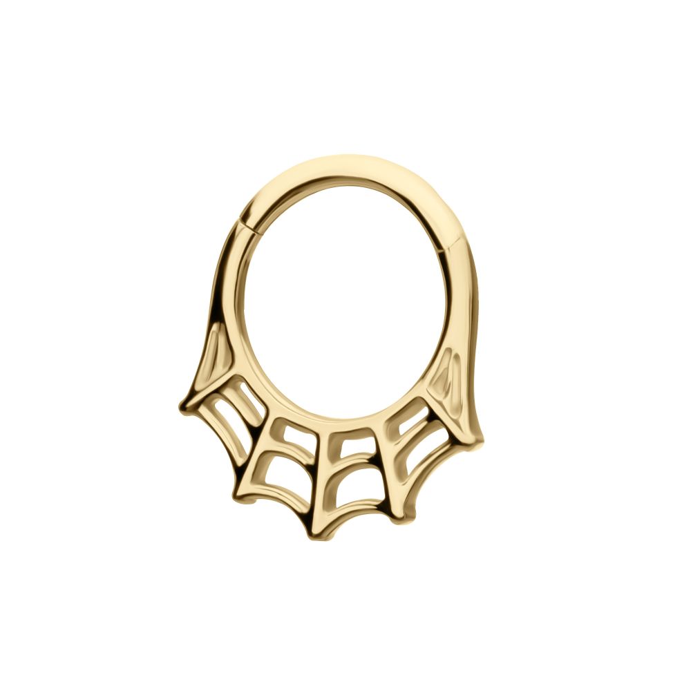 14Kt Gold Spiderweb Front Facing Segment Clicker