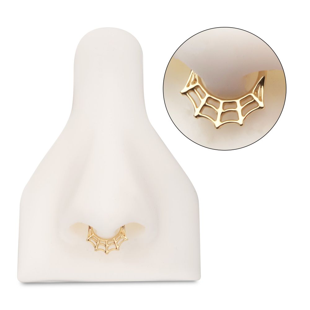 14Kt Gold Spiderweb Front Facing Segment Clicker