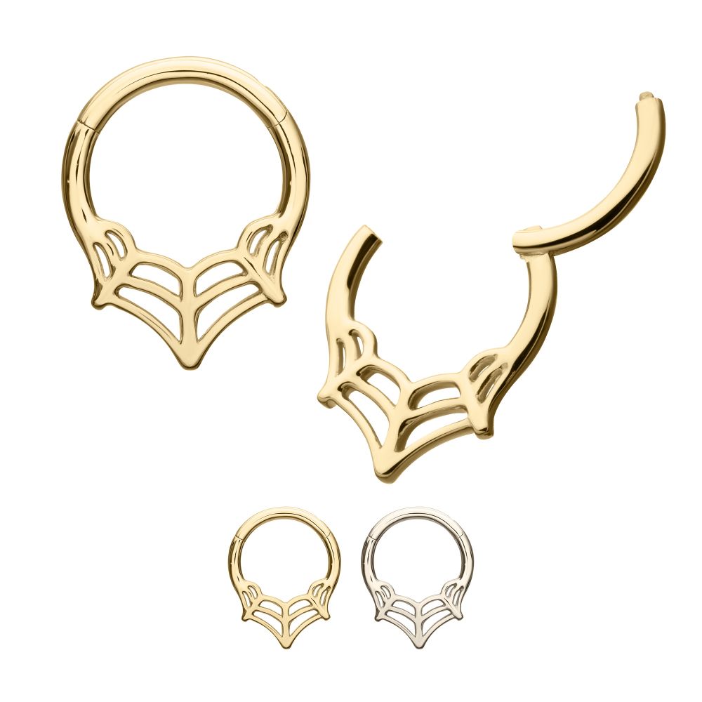 14Kt Gold Spiderweb Front Facing Hinged Segment Clicker