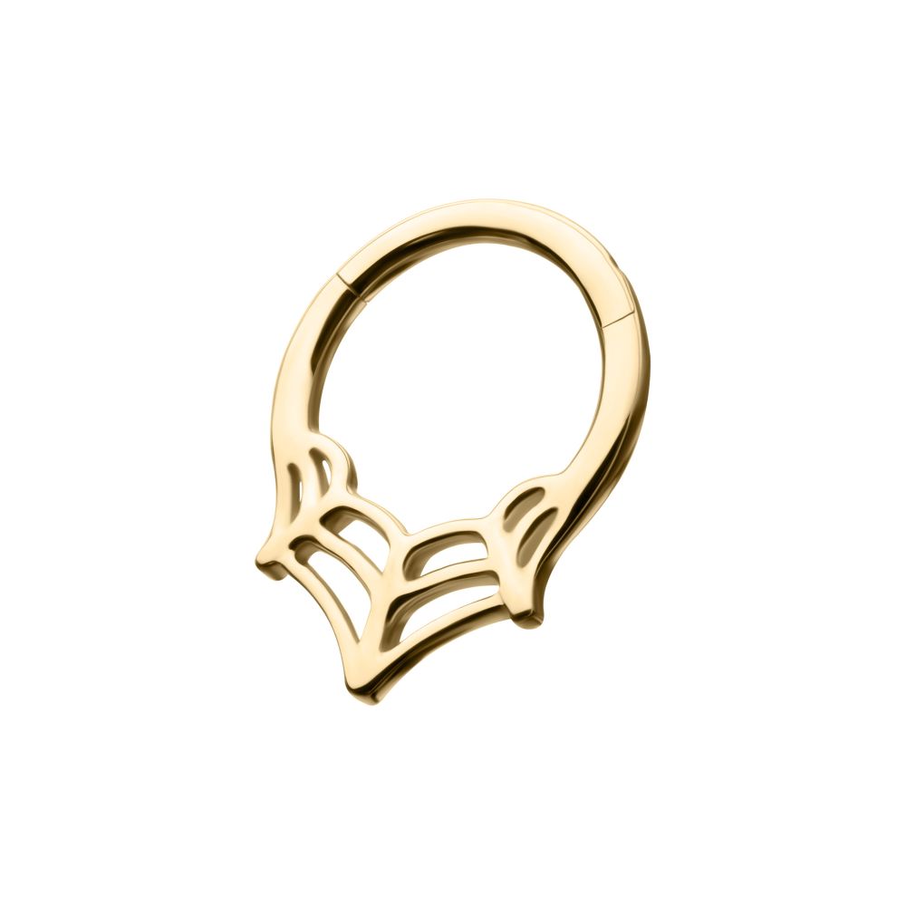 14Kt Gold Spiderweb Front Facing Hinged Segment Clicker