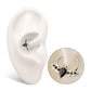 14Kt Gold Flying Bat with Prong Set Black Gem Front Facing Hinged Segment Clicker