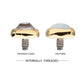 14Kt Yellow Gold Internally Threaded Bezel Set Flat Bottom Clear Crystal/Low Profile Opal Top Dermal