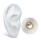 14Kt Yellow Gold Internally Threaded Bezel Set Flat Bottom Clear Crystal/Low Profile Opal Top Dermal