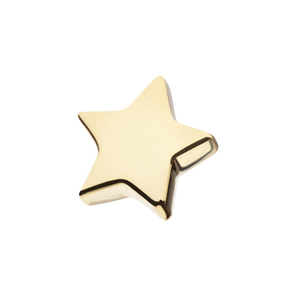 14Kt Yellow Gold Internally Threaded Star Top Dermal
