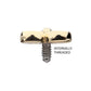 14Kt Yellow Gold Internally Threaded Trinity Bezel Set Gem Top Dermal