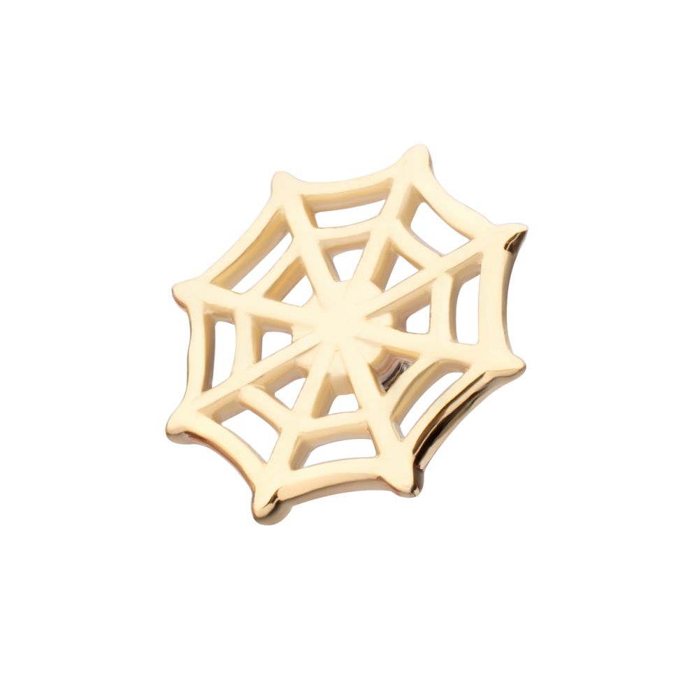 14Kt-Yellow Gold Internally Threaded Spiderweb Top Dermal