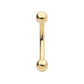 14Kt-Yellow Gold Curved Barbell with One Side Internally Threaded and One Side Fixed Ball End
