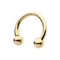 14Kt-Yellow Gold Circular Barbell with One Side Internally Threaded and One Side Fixed Ball End