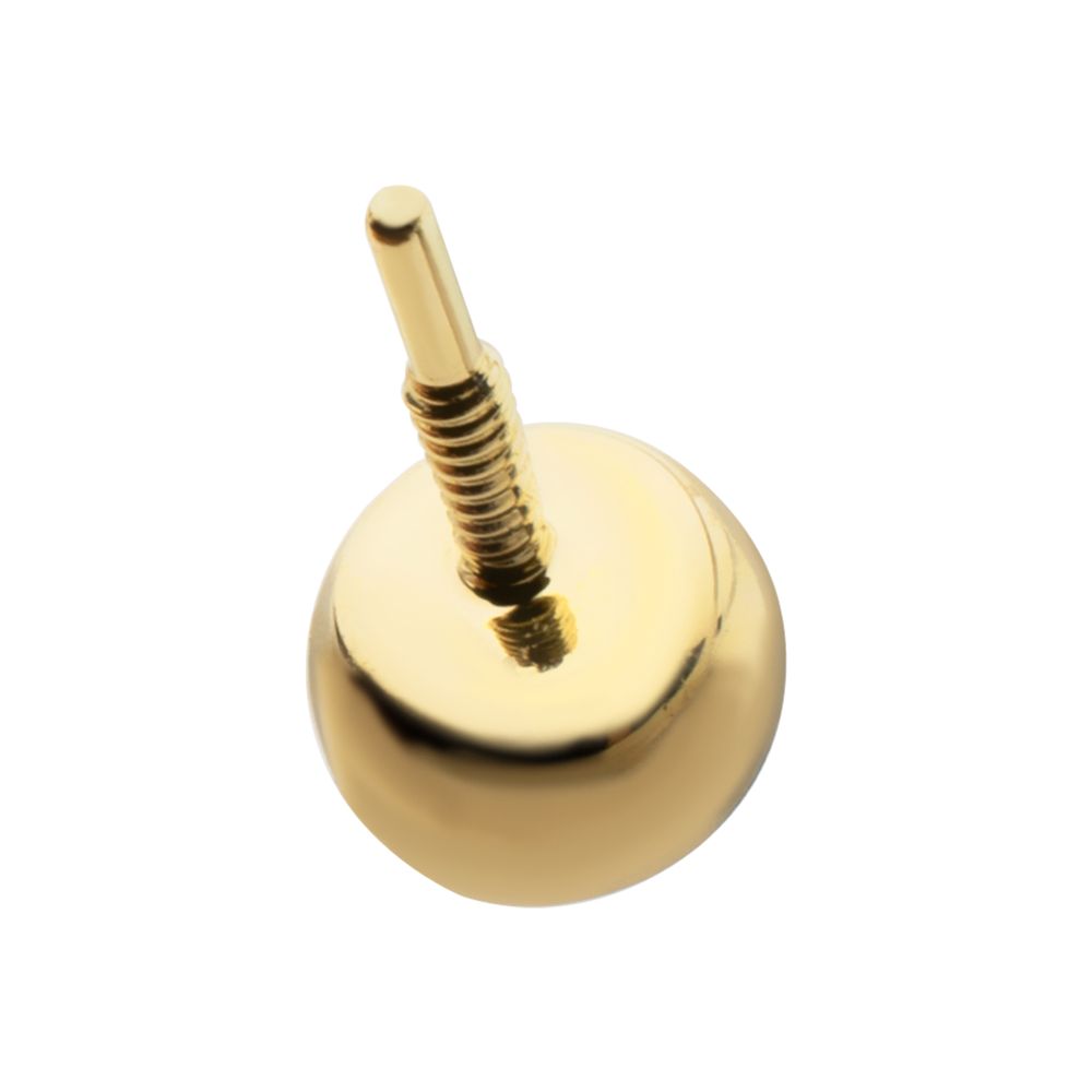 14Kt Yellow Gold M0.8 Internally Threaded Round Back Bezel Set Gem Top