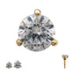 14Kt Yellow Gold M0.8 Internally Threaded 3-Prong Round Gem Top